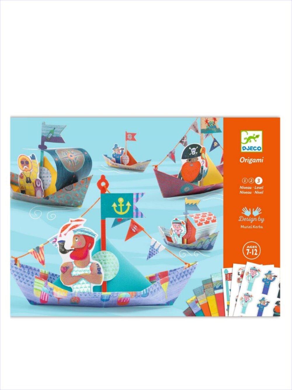 Djeco Floating Boats Origami Paper Craft (MULTILINGUAL)New Sealed Add-on Item 6+